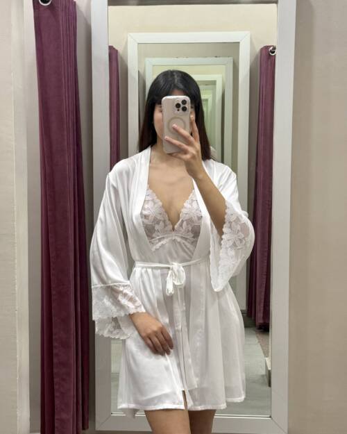 Nuisette et kimono satin