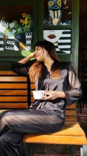 Pyjama satin et tulle