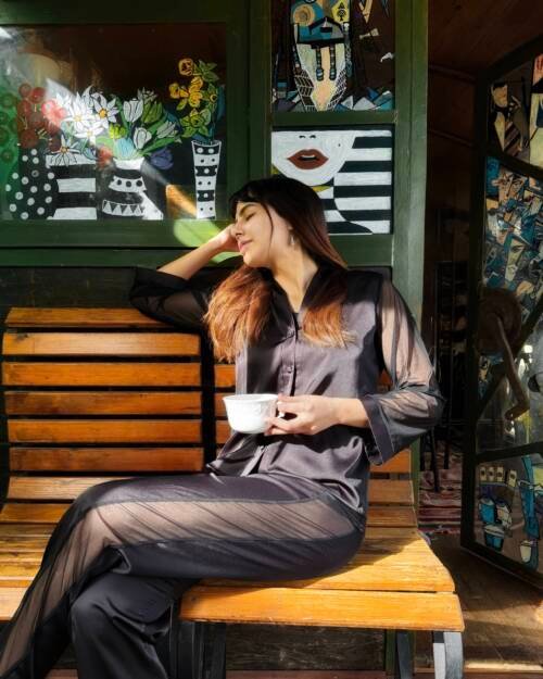Pyjama satin et tulle