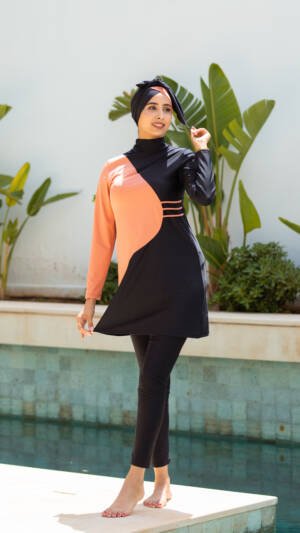 MAILLOT FEMME VOILEE BI-COLORE