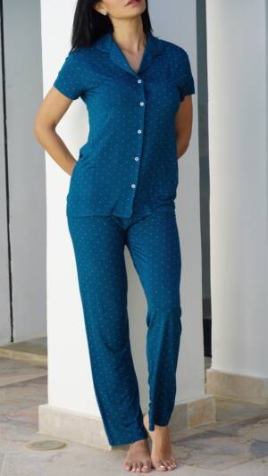 Pyjama col chemise à pois