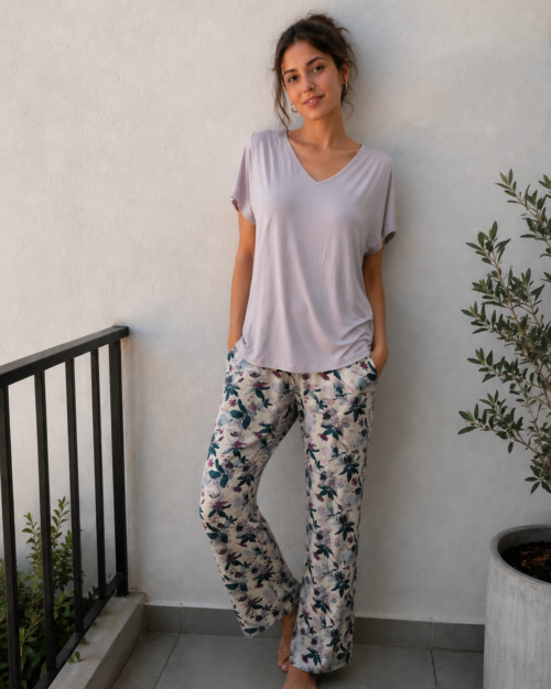 Pyjama 2 pièces pantalon imprimé